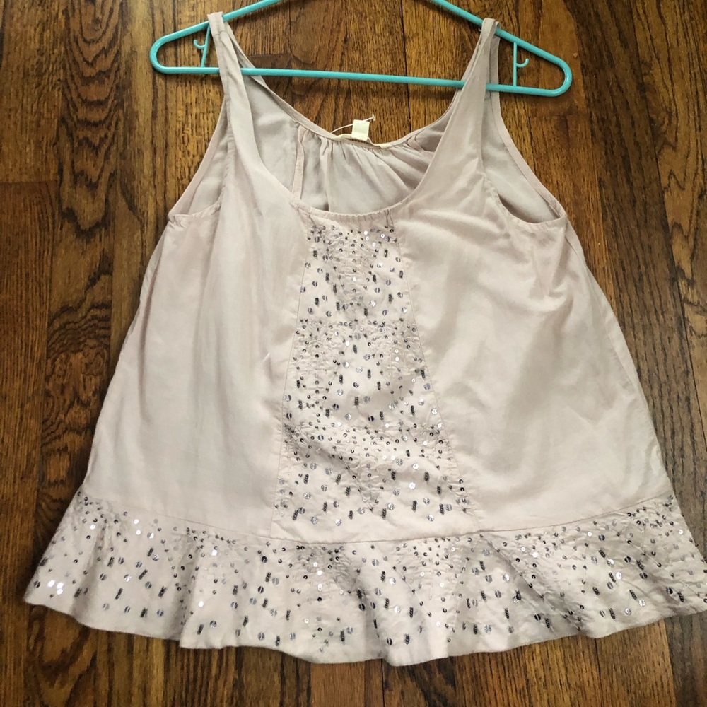 Bedazzled mauve peplum top / size small